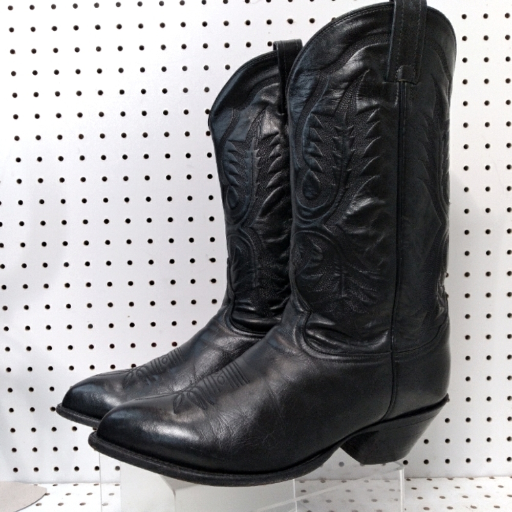 Tony Lama | Black Boots | Men Leader Stitched Cowboy & Western Boots Made 🇺🇸